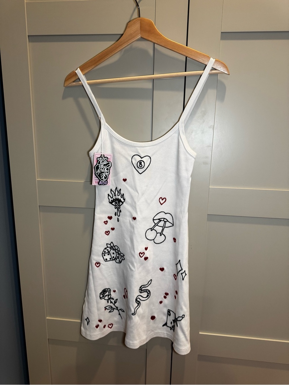 Tattoo Dress White Dress with Embroidery
